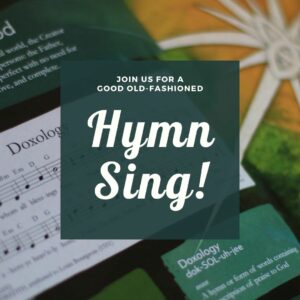 You're invited to a Hymn Sing! Social media image.