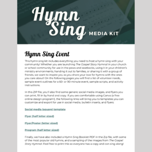 Intro page to the hymn sing media kit