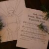 Photo of advent cards. First page shows an illustration of pregnant Mary looking down at her belly. The second page shows Week 2 Hymn, Come Thou Long Expected Jesus.