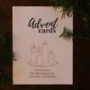 Photo of the cover of the Advent Cards. Titled: Advent Cards. Worship guides for Advent, Christmas, and Epiphany.